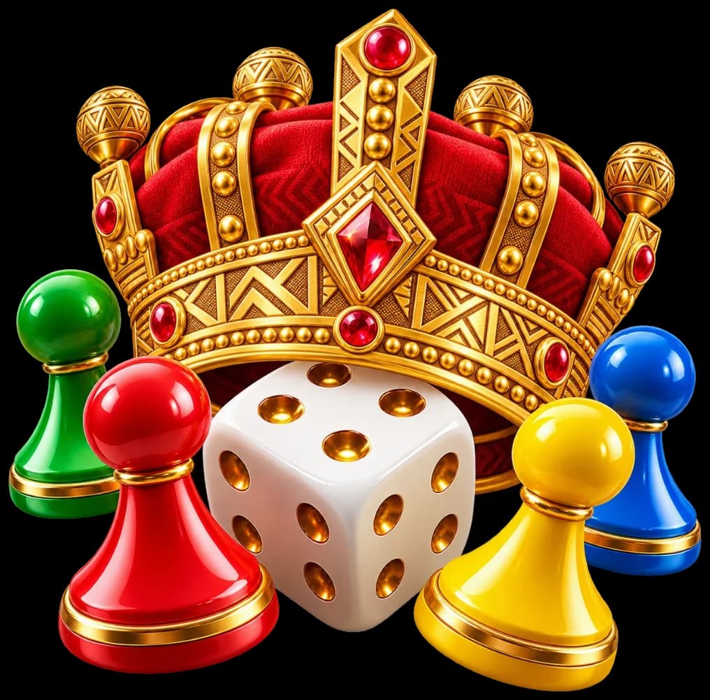 Couronne, dé et pions de Buur Ludo